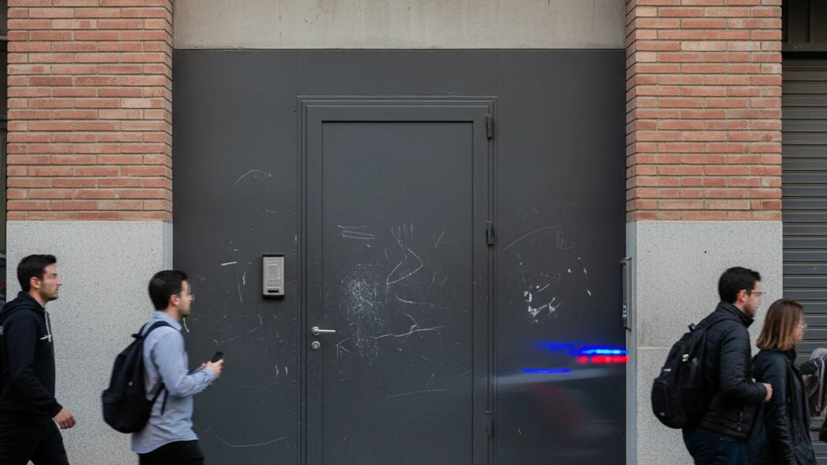 Imatge genèrica d'una porta de seguretat antiocupació en un edifici d'habitatges.