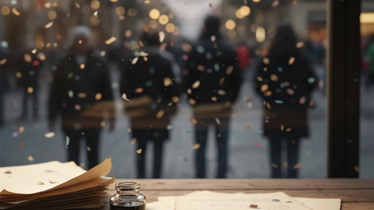 Imatge genèrica d'un escriptori amb papers i una ploma estilogràfica sota una llum càlida.