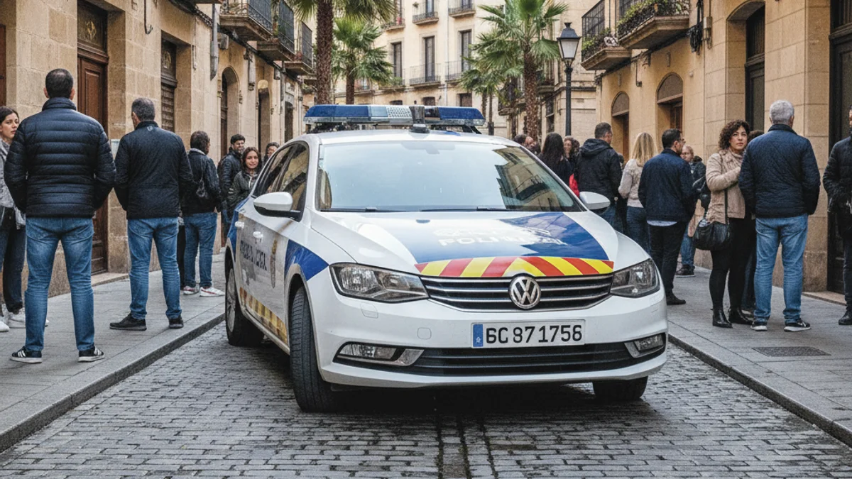 Imatge genèrica d'un vehicle de la Policia Local patrullant per un carrer de Mataró.
