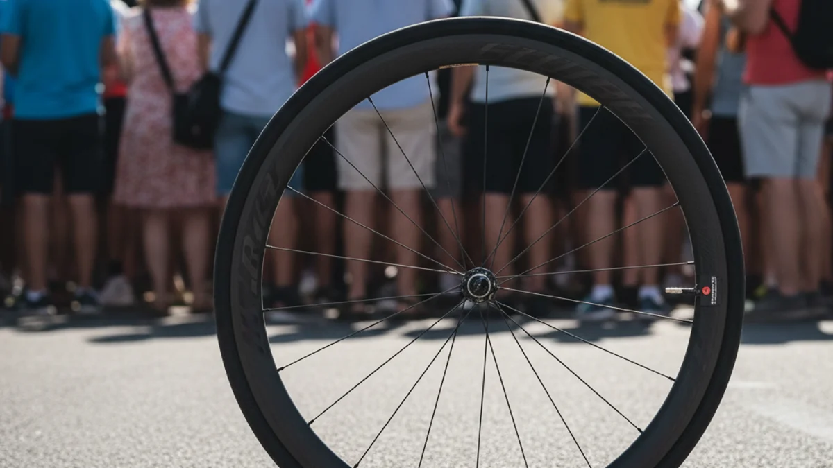 Imatge genèrica d'una bicicleta de carretera preparada per a una competició oficial.