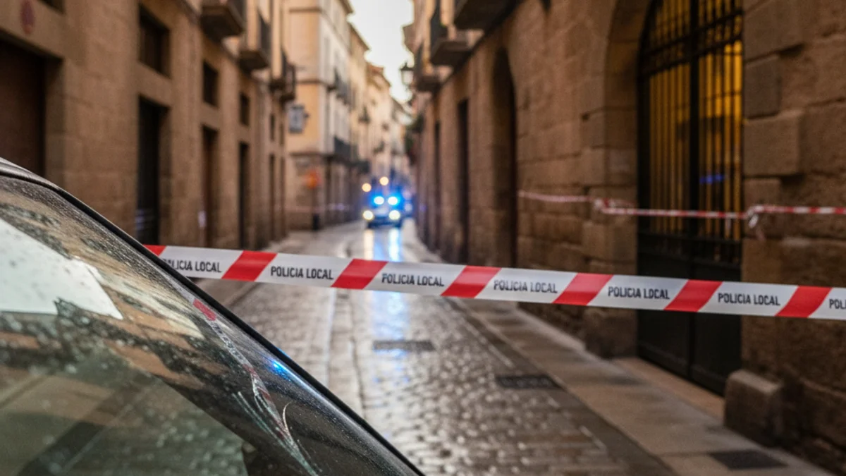 Imatge genèrica d'un carrer amb llums policials difuminades al fons.
