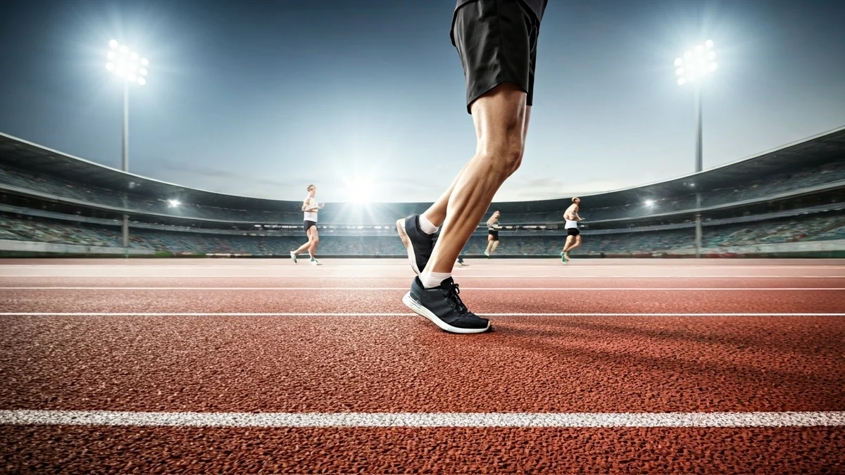 Imatge genèrica d'unes cames d'atleta corrent en una pista d'atletisme.