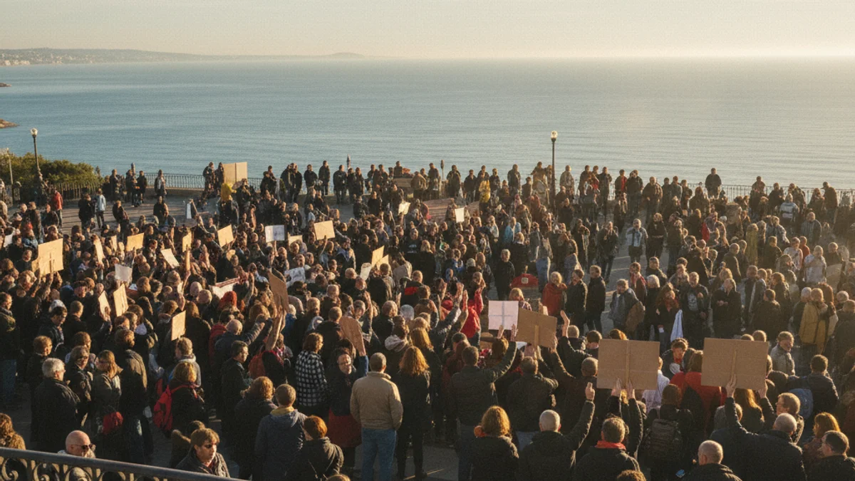 Imatge genèrica d'una concentració ciutadana al Balcó del Mediterrani de Tarragona.
