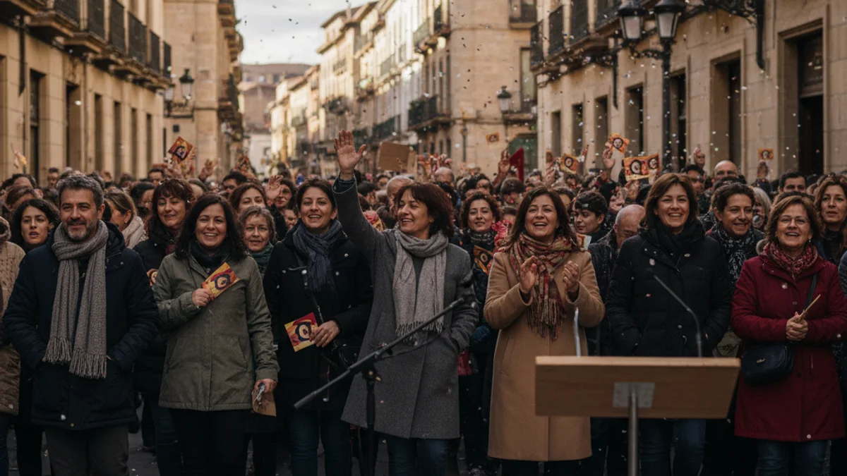 Generic image of a demonstration of people through city streets.
