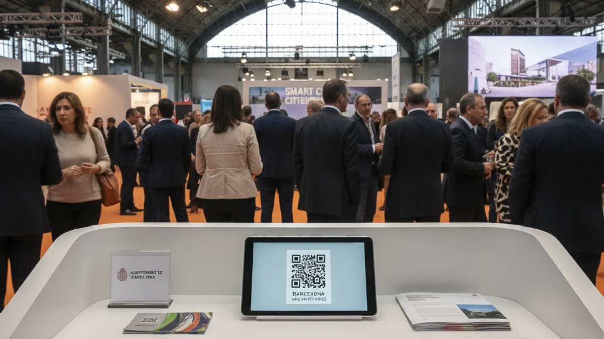 Imagen genérica de un estand informativo municipal en una feria sectorial.