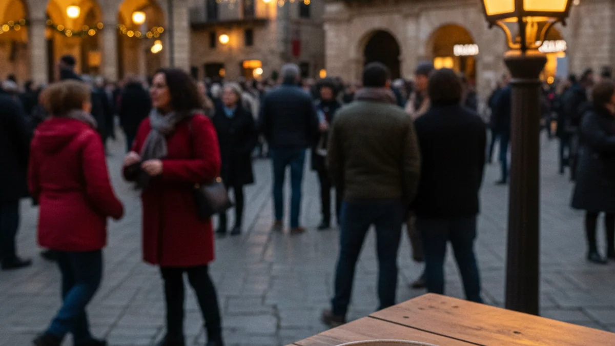 Generic image of a solidarity event in a public square with a festive and traditional atmosphere.