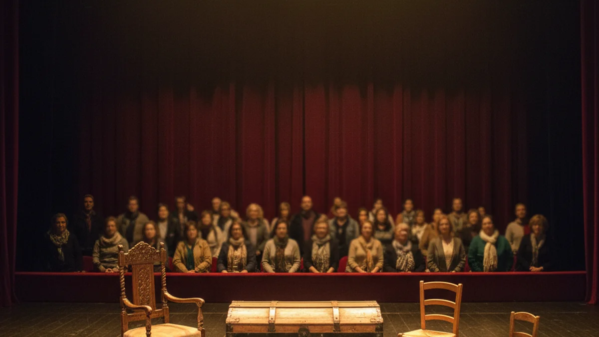 Generic image of a theater stage with warm lighting in a cultural center.