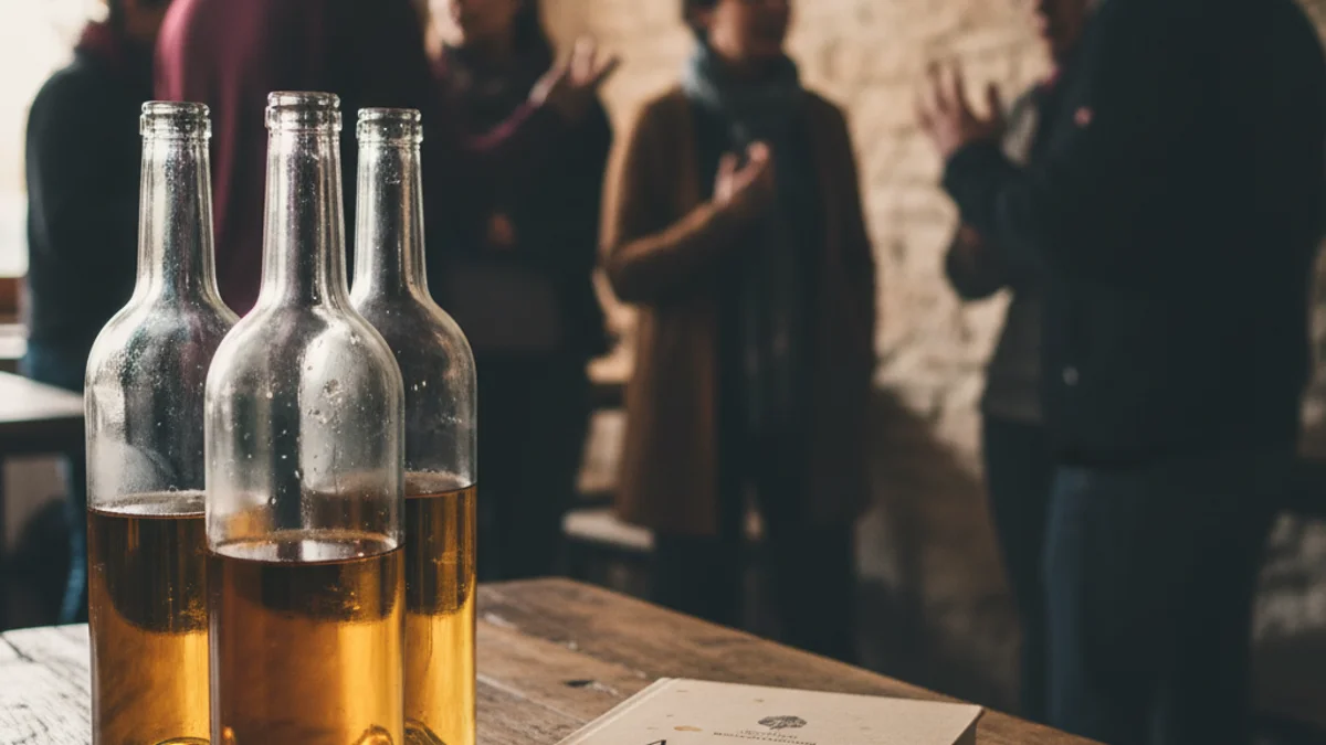 Imatge genèrica d'unes copes de vi brisat durant un tast gastronòmic.