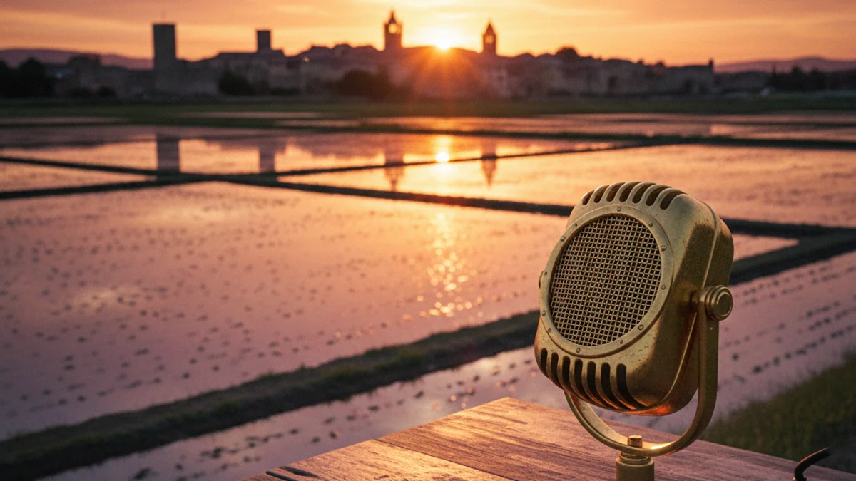 Generic image of rice fields in Pals during sunset.