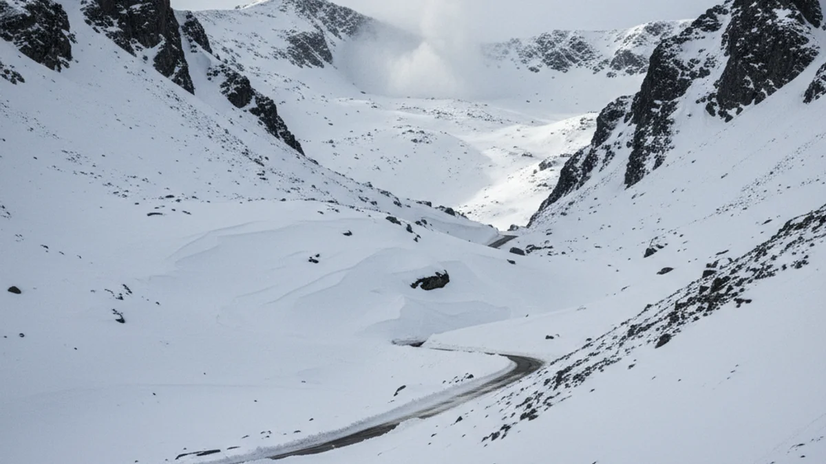 Generic image of a snowy mountain showing signs of a recent avalanche.