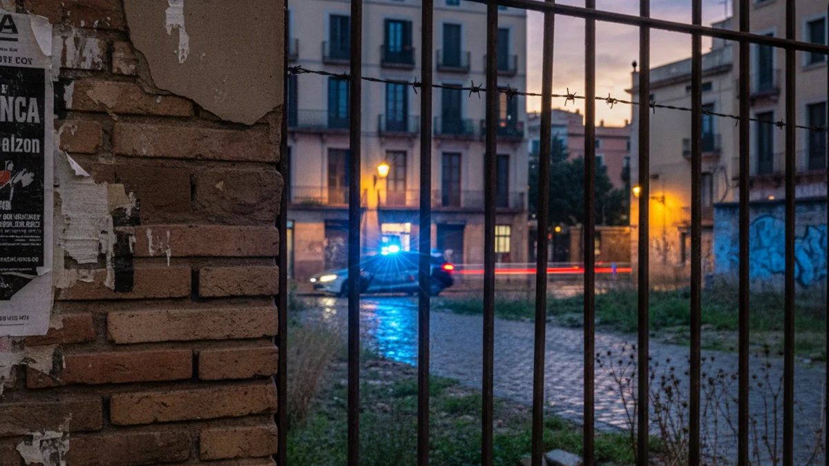 Imatge genèrica d'un carrer amb llums d'emergència policials difuminats al fons.