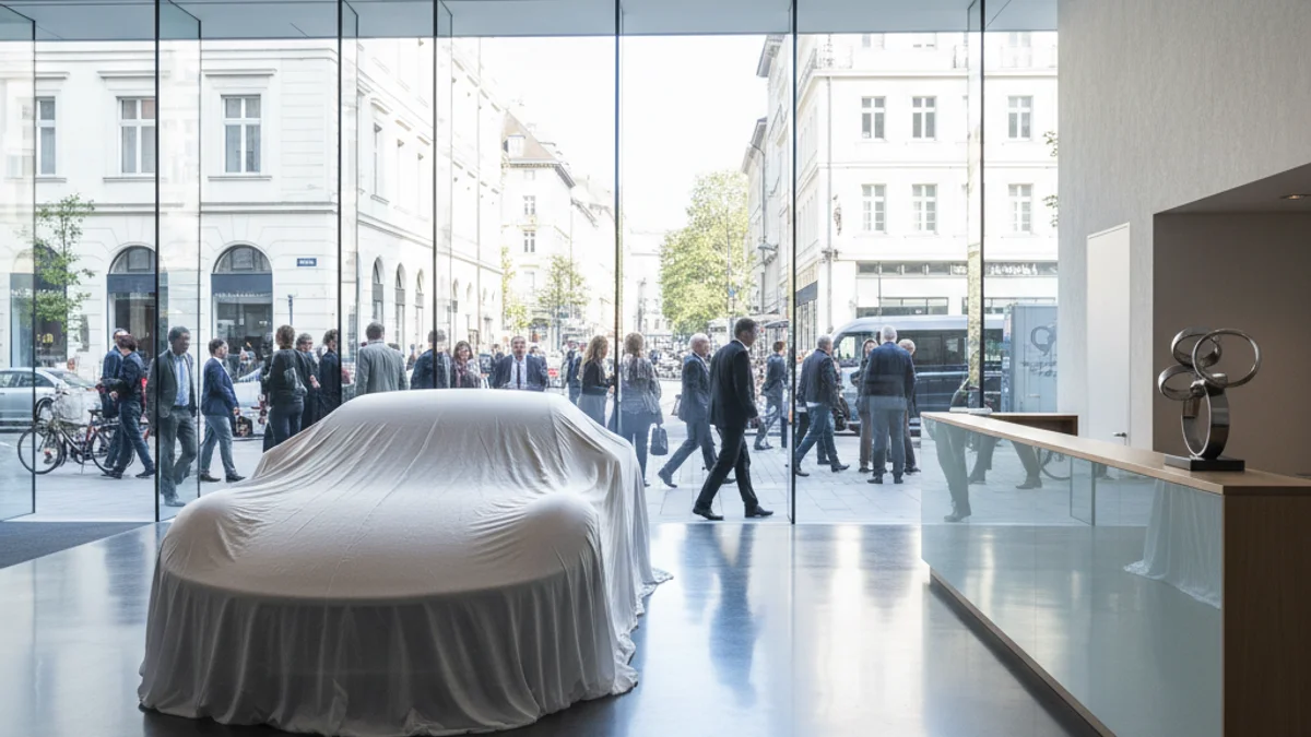 Generic image of the interior of a modern and bright car dealership.