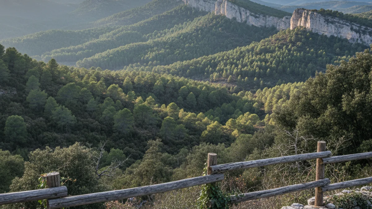 Imatge genèrica del paisatge forestal i muntanyós de les Muntanyes de Prades.