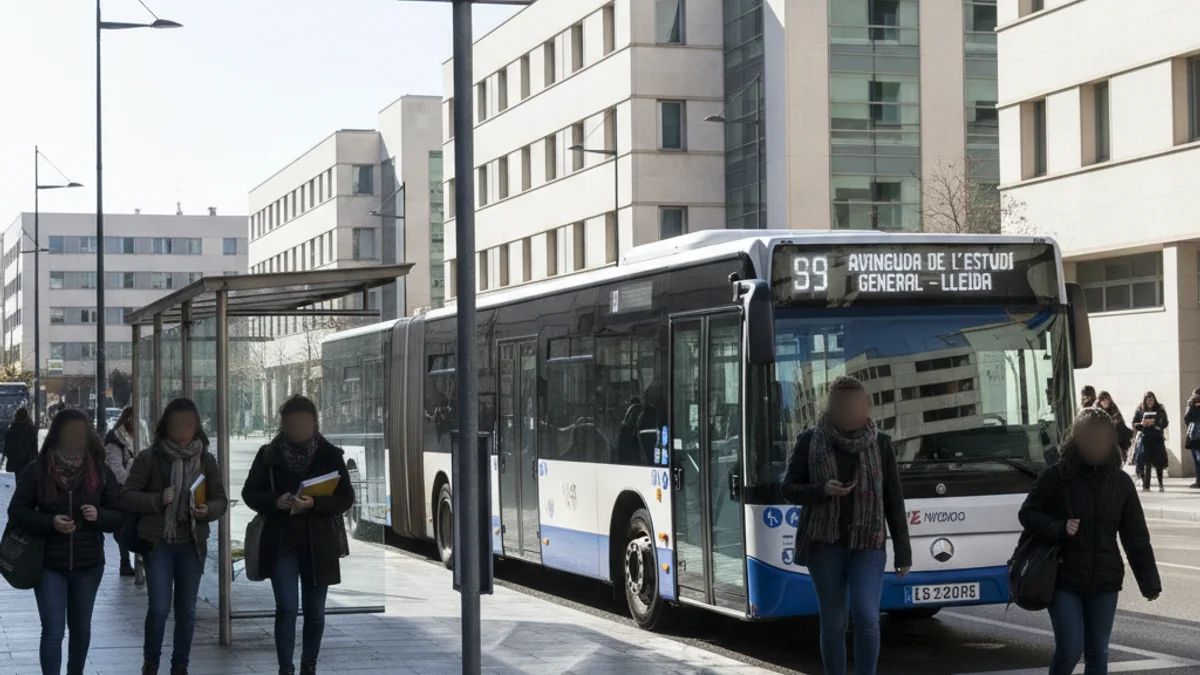 Generic image of an intercity bus stopping at a university avenue.
