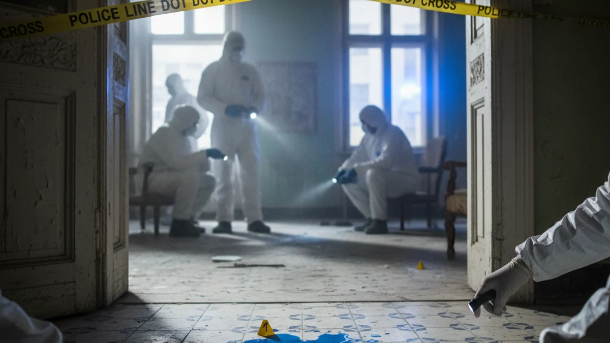 Imatge genèrica d'una escena d'investigació policial amb llums d'emergència i precinte.