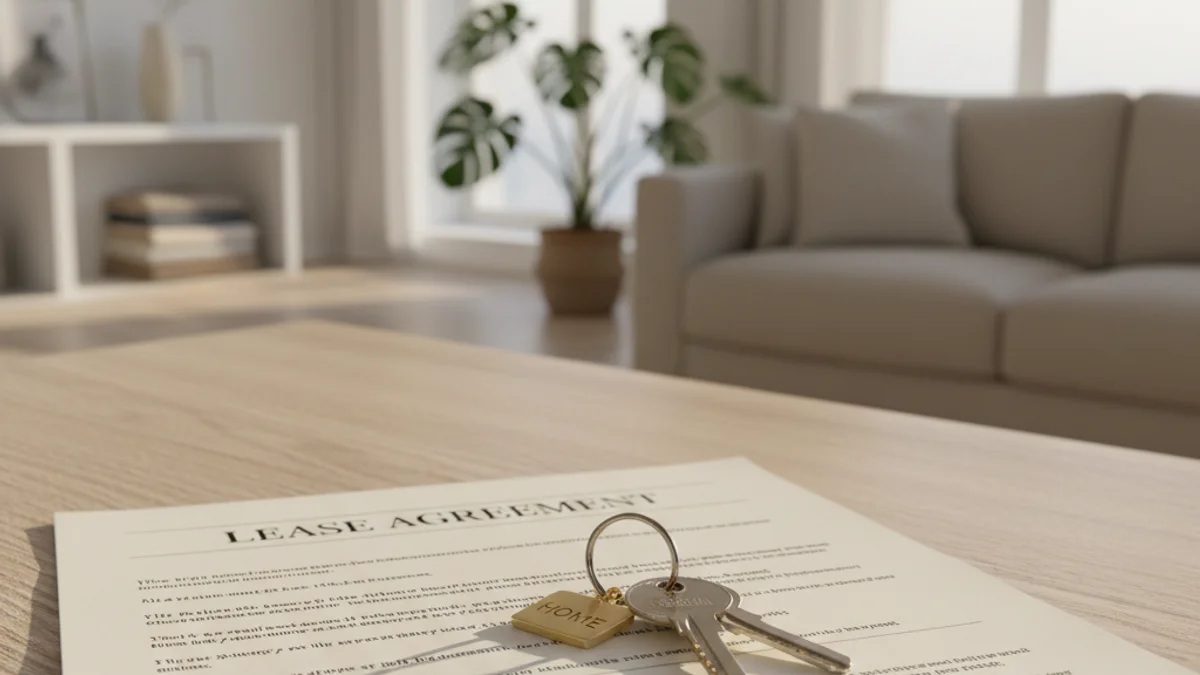 Generic image of house keys resting on a rental contract.