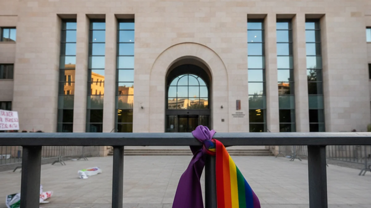 Imatge genèrica d'un llaç simbòlic en un entorn institucional que representa la lluita pels drets civils.