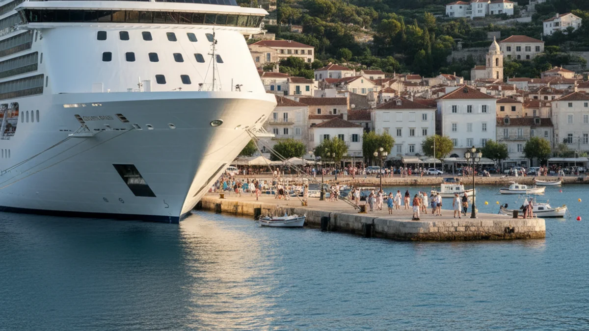 Imatge genèrica d'un creuer de luxe amarrat en un port de la costa catalana.
