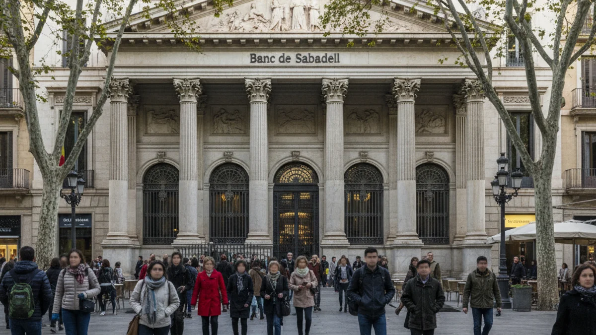Imatge genèrica de la façana de l'antic edifici del Banc d'Espanya a la Rambla Nova de Tarragona.