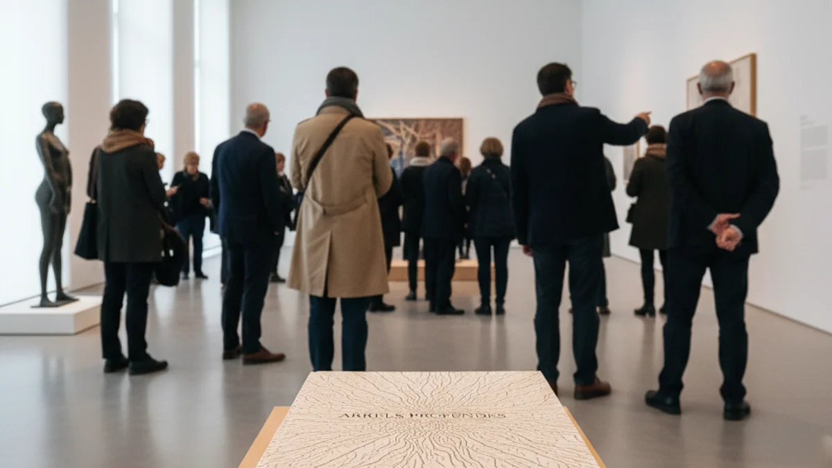Imatge genèrica d'uns llibres exposats en un museu d'art modern.