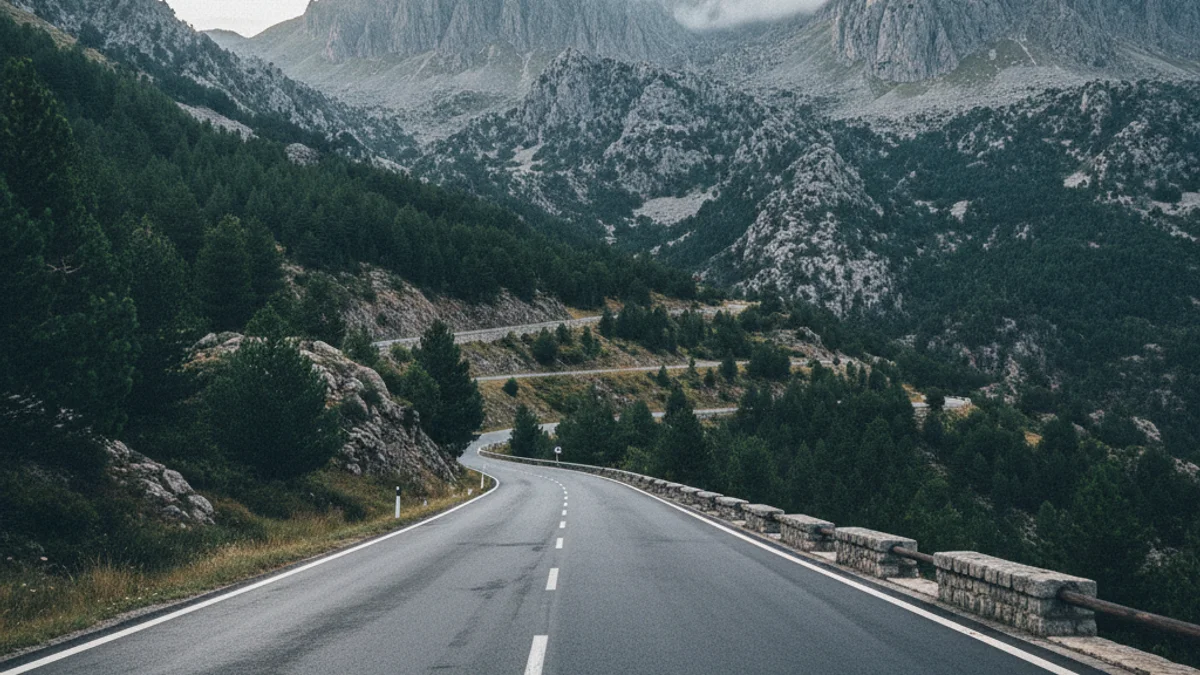 Generic image of a mountain highway crossing the Pyrenees.