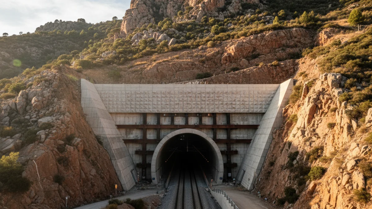Generic image of a railway tunnel in a mountainous area.