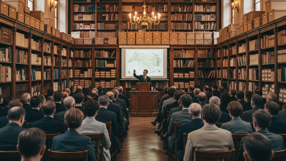 Imagen genérica de una conferencia sobre historia en un archivo comarcal.