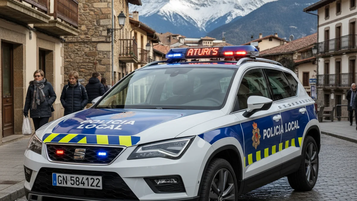 Generic image of a new local police vehicle equipped with emergency technology.