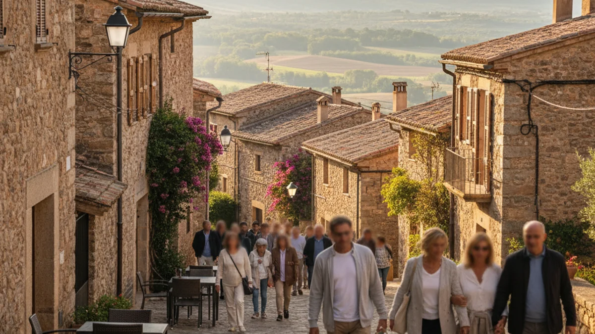 Imagen genérica de un pueblo tranquilo del interior de Tarragona que representa la alta calidad de vida.