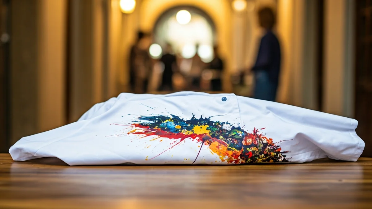 Generic image of a chef's jacket with an artistic design, symbolizing gastronomy.