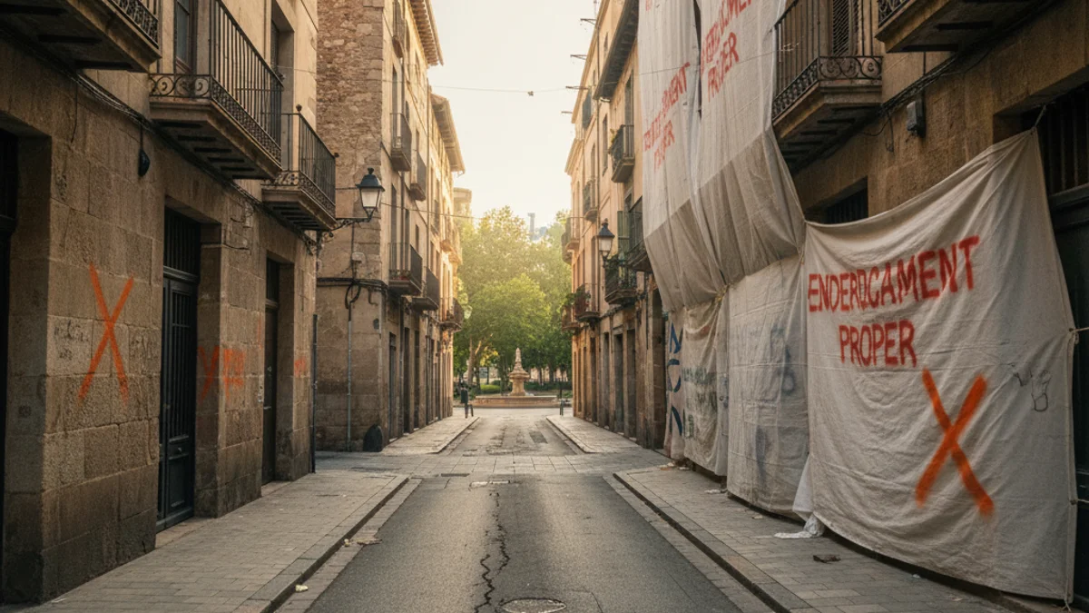 Imagen genérica de una calle estrecha con edificios antiguos en un casco urbano.