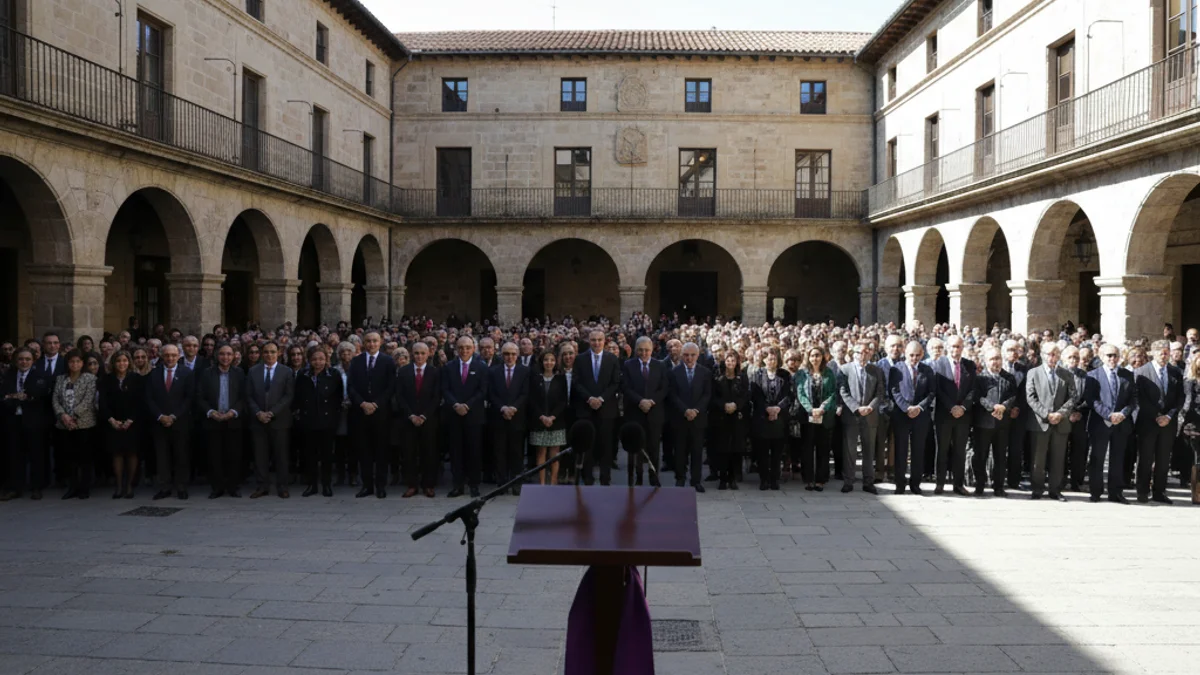 Imatge genèrica d'un minut de silenci en una plaça pública per condemnar la violència.