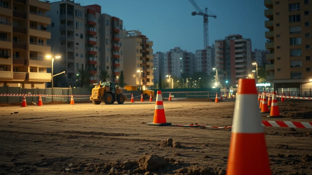 Imatge genèrica de les obres de condicionament d'un solar per a un nou aparcament urbà.