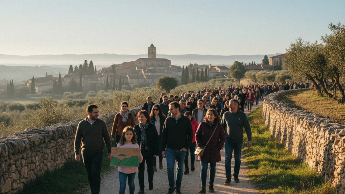 Imatge genèrica d'una caminada popular per un camí rural de Catalunya en un dia assolellat.