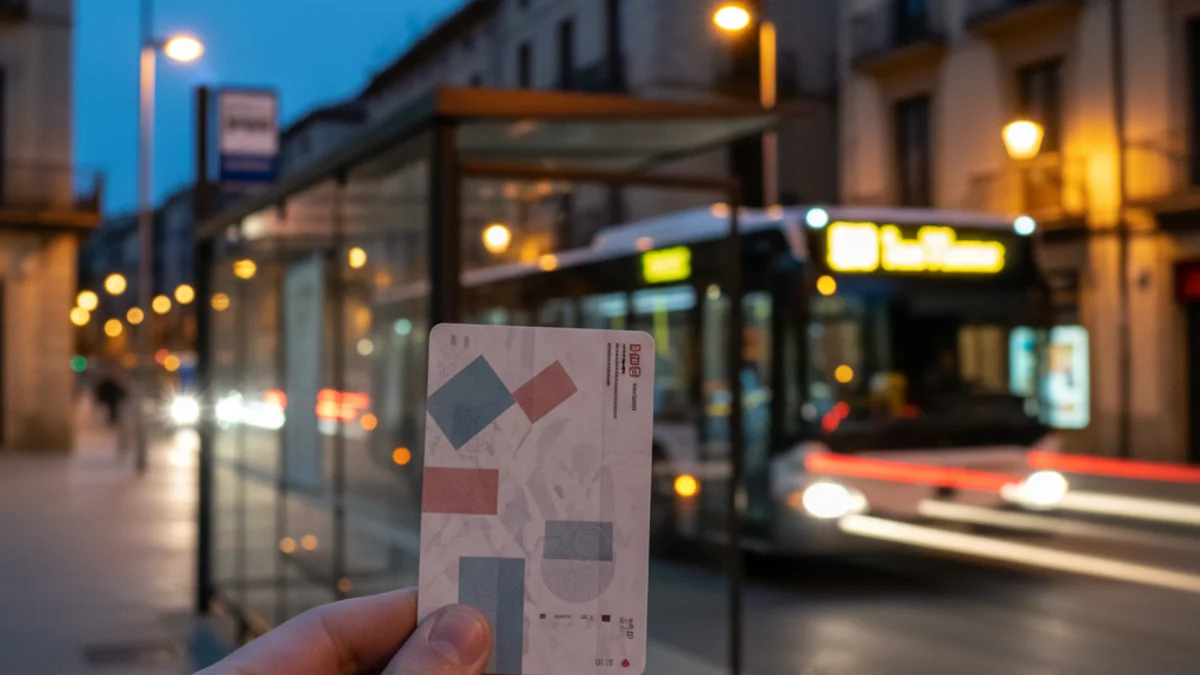 Generic image of a public transport ticket at a bus stop.