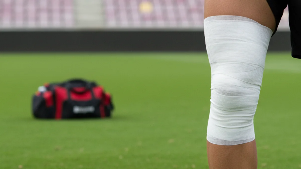 Imagen genérica de una lesión muscular de un futbolista durante un entrenamiento.