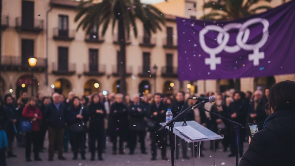 Imatge genèrica d'una concentració ciutadana en una plaça pública durant un acte institucional.