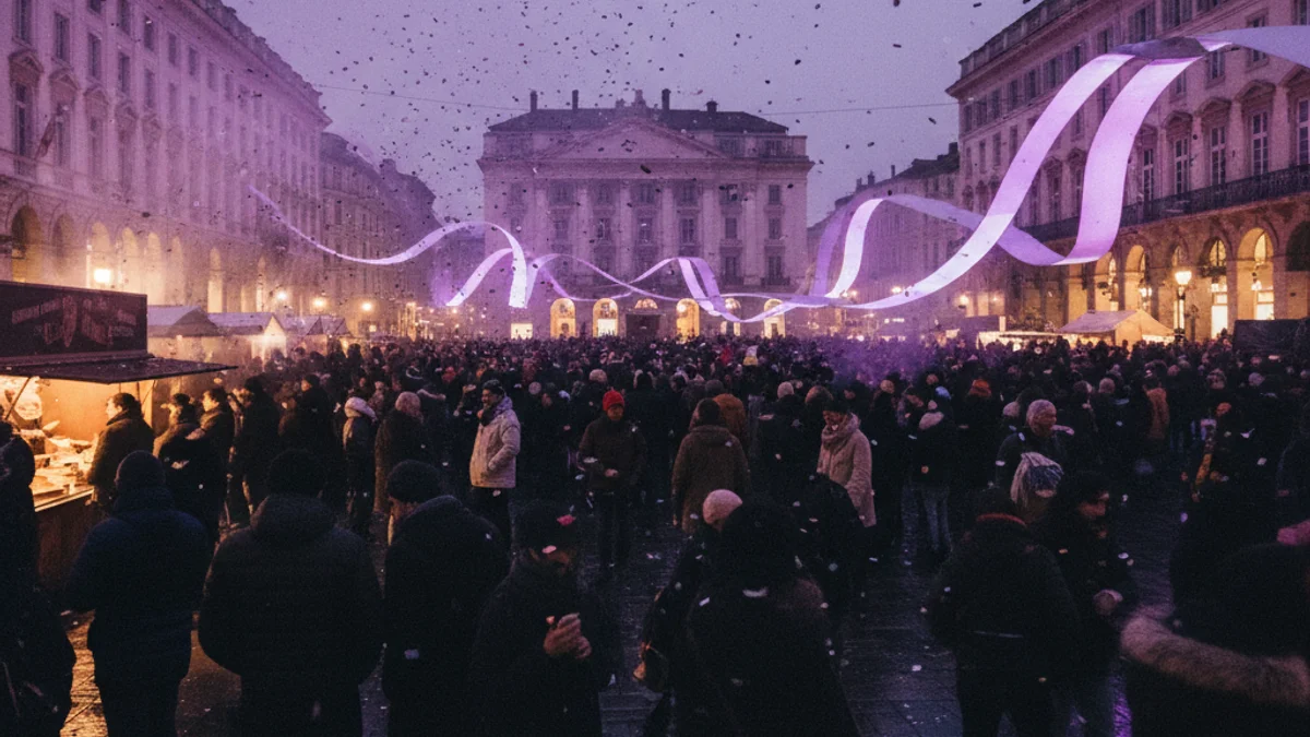 Imagen genérica de una concentración ciudadana en una plaza pública con motivo de una celebración reivindicativa.
