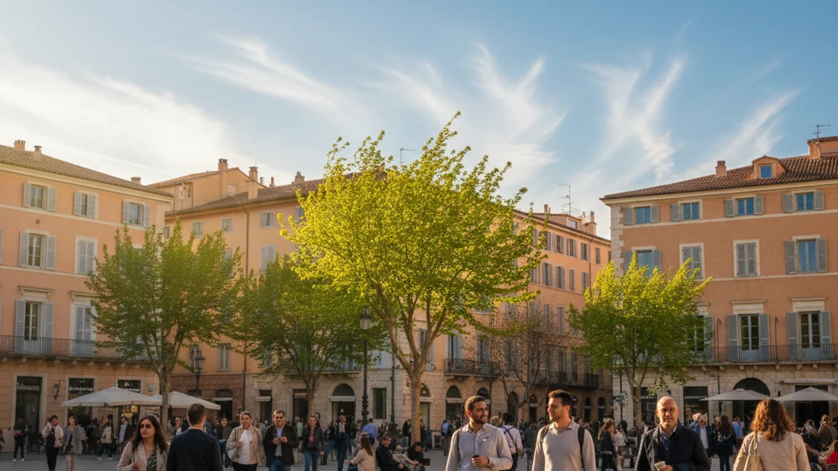 Generic image of a clear sky with some thin clouds during a spring day.