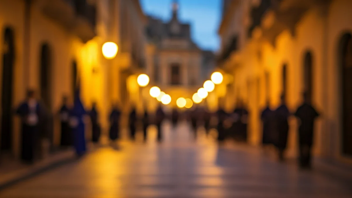 Generic image of a Mediterranean city street during Holy Week.