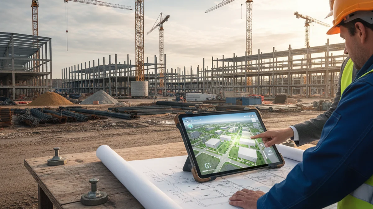 Imatge genèrica d'un polígon industrial en fase de desenvolupament urbanístic.