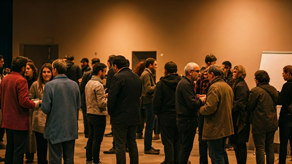 Imatge genèrica d'un grup de persones de diverses cultures conversant en un espai comunitari.