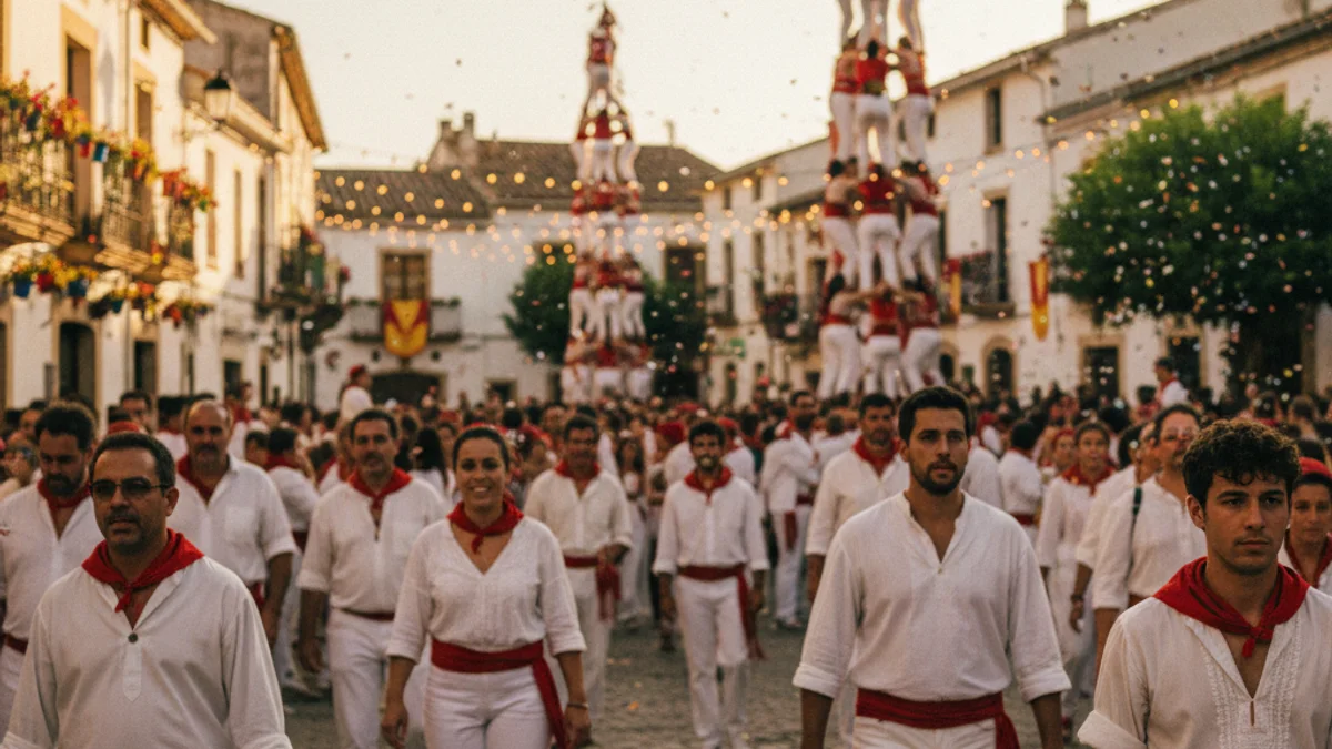 Imatge genèrica d'una plaça plena de gent durant una jornada de castells.