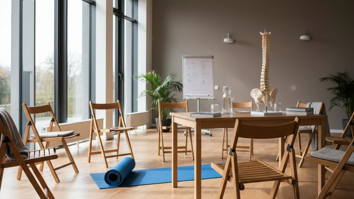 Imatge genèrica d'una sala preparada per a una sessió de fisioteràpia i salut.