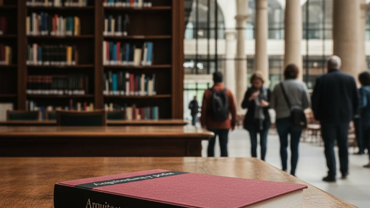 Generic image of a book about architecture in a library.