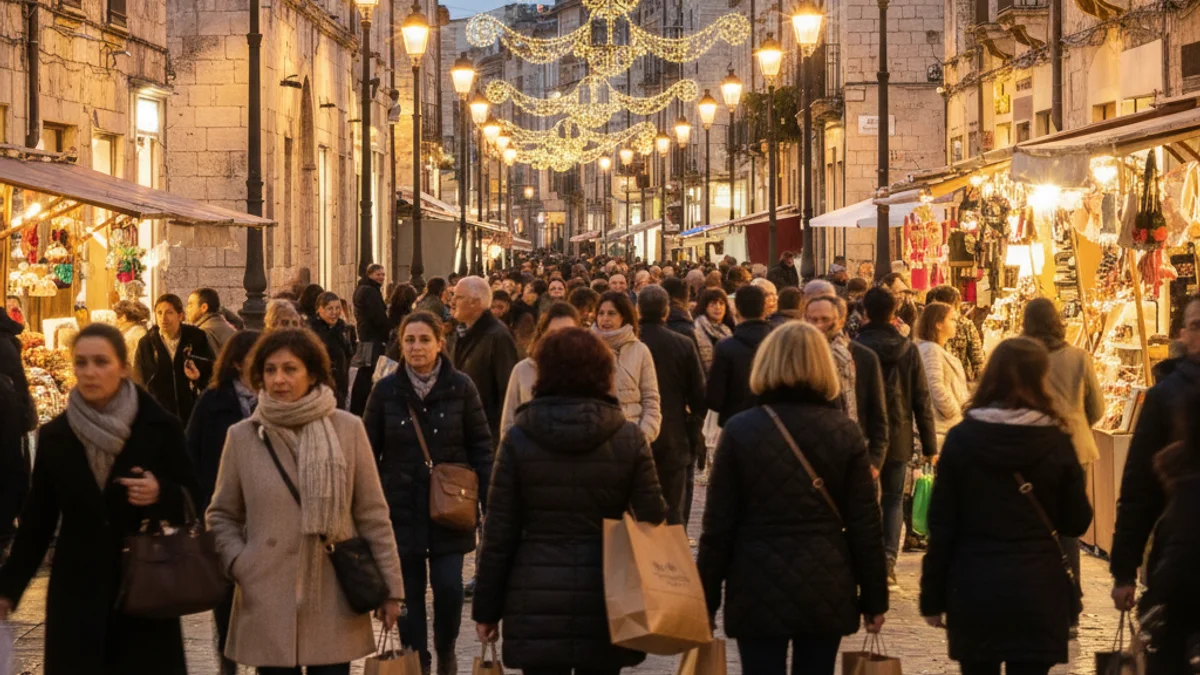 Imagen genérica de gente paseando por un eje comercial con bolsas de compra.