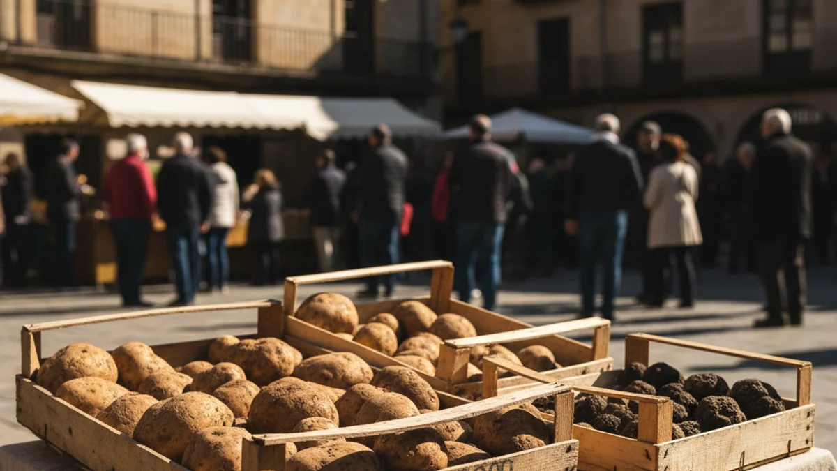 Generic image of a market stall with local products at a traditional fair.