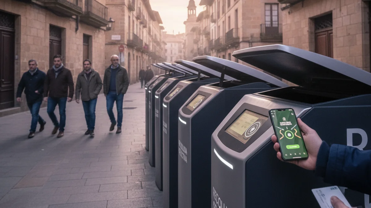 Imatge genèrica d'un contenidor de residus intel·ligent amb sistema d'obertura mitjançant targeta electrònica.