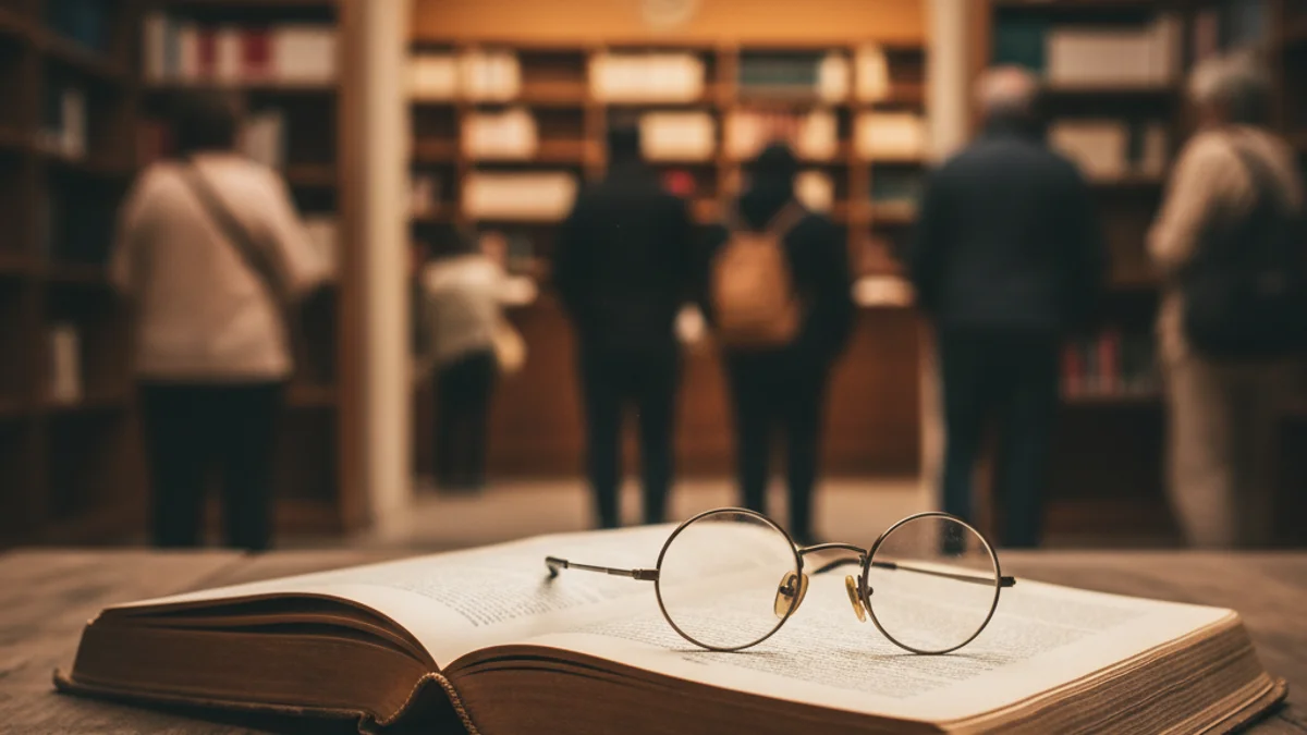 Imatge genèrica d'un llibre obert en un entorn cultural per representar la Primavera Literària.