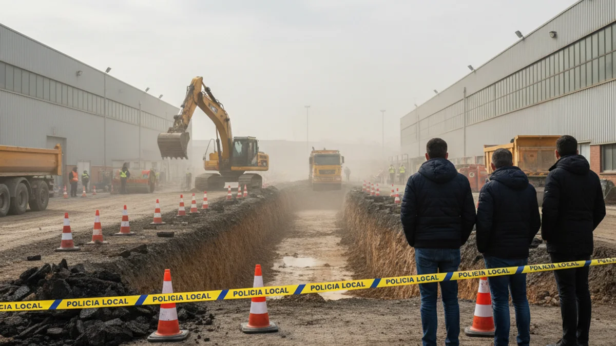 Generic image of road rehabilitation works in an industrial estate.